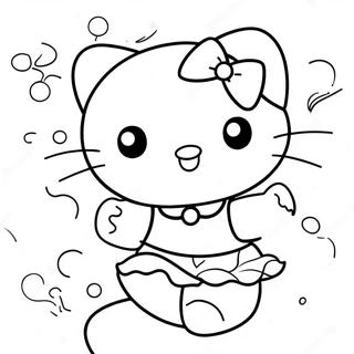 Speelse Hello Kitty Wat Dans Inkleurblad 122660-57148