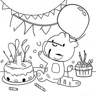 Vrolike Gelukkige 2de Verjaardag Partytoneel Inkleurblad 122866-57302