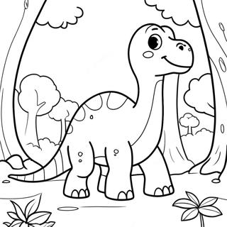 Schattige Brontosaurus In N Woud Inkleurblad 123507-57794