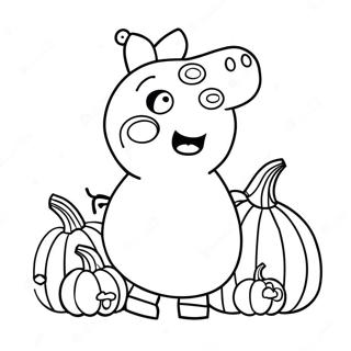 Peppa Pig Met Pampoen Inkleurblad 123535-57822