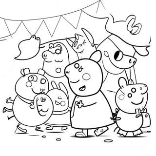Peppa Pig En Vriende Halloween Partytjie Inkleurblad 123536-57828