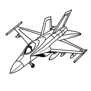 F18 Vegvliegtuig In Vlug Inkleurblad 123585-57854