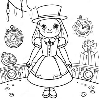 Steampunk Alice In Wonderland Inkleurblad 123739-57970