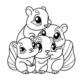 Schattige Chipmunk Familie Inkleurblad 123819 58046