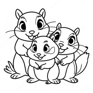 Schattige Chipmunk Familie Inkleurblad 123819 58047