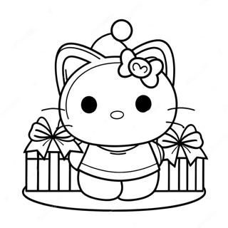 Vrolike Kersfees Hello Kitty Inkleurblad 124121-58270