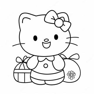 Vrolike Kersfees Hello Kitty Inkleurblad 124121-58271