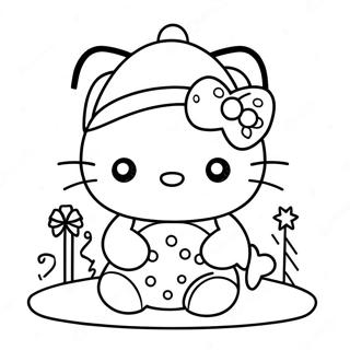 Vrolike Kersfees Hello Kitty Inkleurblad 124121-58362