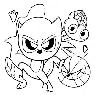 Sonic Spiderman Met Vriende Inkleurblad 124280-58496