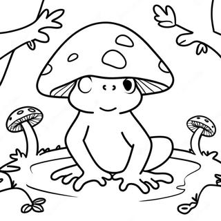 Kleurvolle Sampioen Frog In N Bos Toneel Inkleurblad 124846-58931