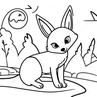 Fennec Vos Onder Die Maanlig Inkleurblad 125027-59080