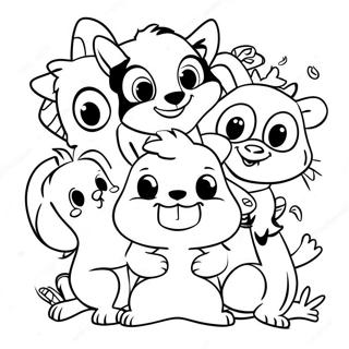 Grappige 90s Cartoon Diere Inkleurblad 125697 59594