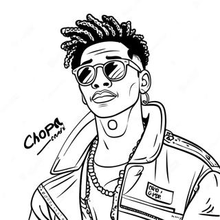 Nle Choppa Met Sonbrille Inkleurblad 125775-59659