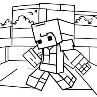 Minecraft Steve Inkleurbladsye