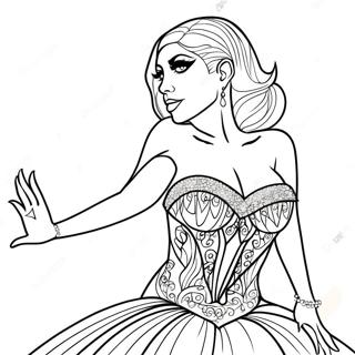 Lady Gaga In Sprankelende Rok Inkleurblad 126598-60286