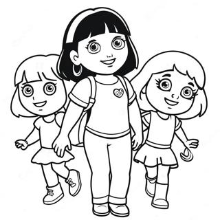 Dora En Vriende Inkleurbladsye