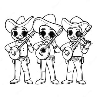 Kleurvolle Mariachi Orkes Inkleurblad 127580-61177