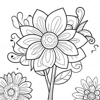 Pragtige Bloeiende Blomme Inkleurblad 127607 61074