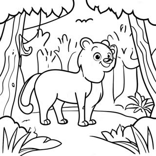 Kleurvolle Jungle Dierhabitat Inkleurblad 127732-61295