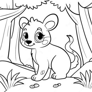 Schattige Bos Dierhabitat Inkleurblad 127733-61298