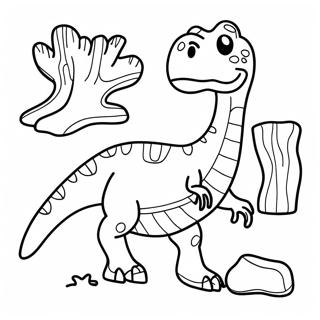 Dinosourus Fossiel Inkleurbladsye