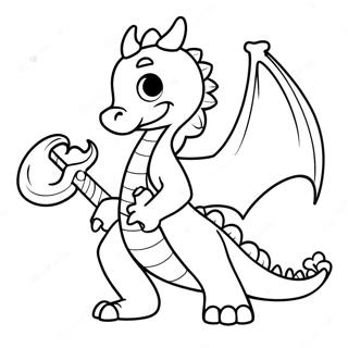 Dapper Draak Meester Met Swaard Inkleurblad 128429-61844