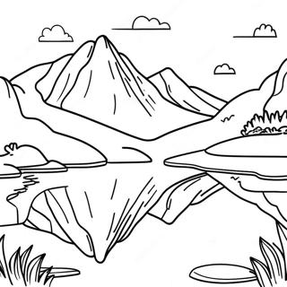 Stille Bergmeer Weerspieeling Inkleurblad 129661-62799