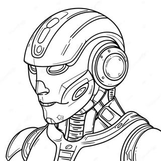 Futuristiese Cyborg Robot Inkleurblad 129994-63053