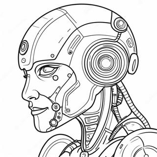 Futuristiese Cyborg Robot Inkleurblad 129994-63056