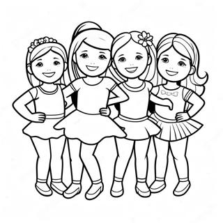 Dance Moms Groepdans Kleurprent Inkleurbladsye