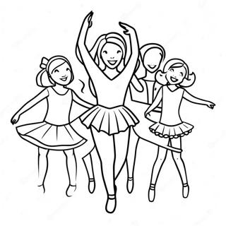 Dance Moms Groepdans Kleurprent Inkleurbladsye