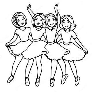 Dance Moms Groepdans Kleurprent Inkleurbladsye