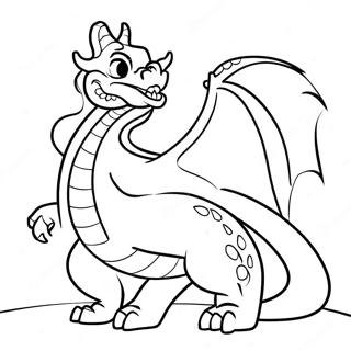 Vuur Blaas Draak In Draak Stad Inkleurblad 130455 63416