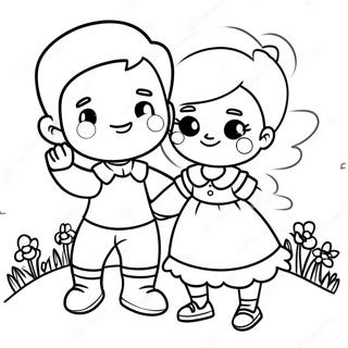 Gelukkige Klein Mense Inkleurblad 130714-63615