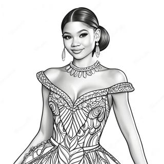 Zendaya In Sprankelende Rok Inkleurblad 130765-63654