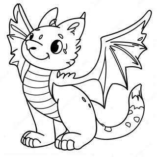 Majestueuse Kat Draak Met Vlerke Inkleurblad 131719-64394