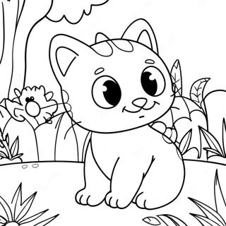 Speelse Kat Draak In N Tuin Inkleurblad 131720-64399