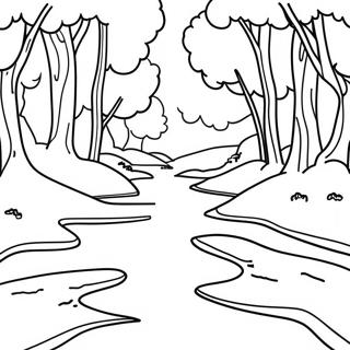 Stromende Rivier Met Bome Inkleurblad 131798 64457