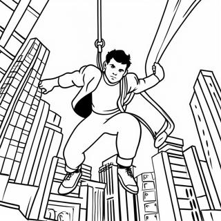 Tom Holland Swang Deur Die Stad Inkleurblad 132080-64677