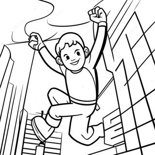 Tom Holland Swang Deur Die Stad Inkleurblad 132080-64678