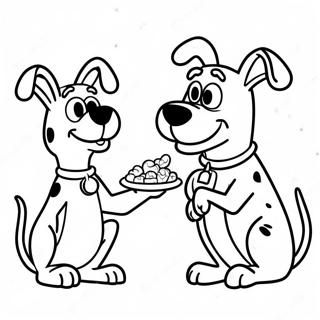 Scooby Doo En Shaggy Wat Versnaperinge Eet Inkleurblad 13235-2886