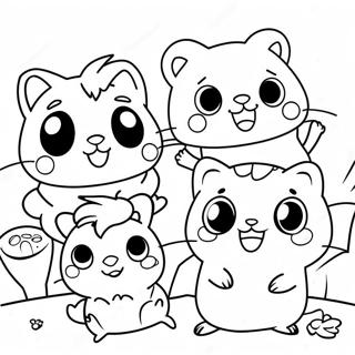 Schattige Hamtaro Met Vriende Inkleurblad 133002-65390