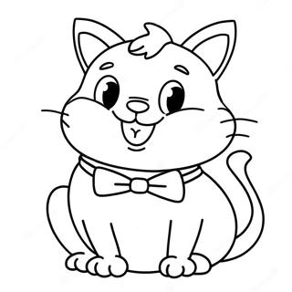 Gelukkige Bananakat Met N Vlinderdas Inkleurblad 133108-65480