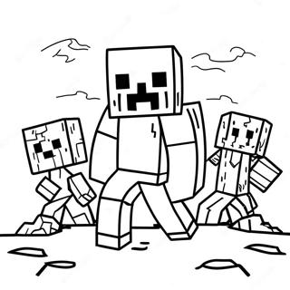 Minecraft Zombie Inkleurbladsye