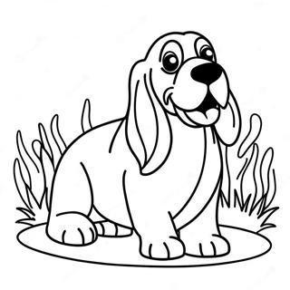 Basset Hound Inkleurbladsye