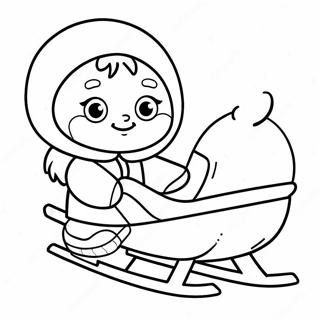 Schattige Eskimo Met N Slee Inkleurblad 133416-65719