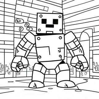 Schattige Yster Golem Minecraft Inkleurblad 133594-65845