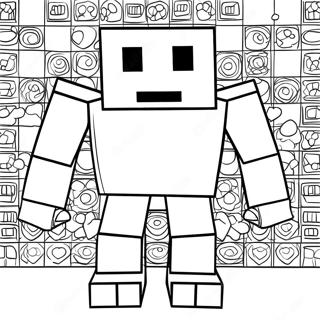 Schattige Yster Golem Minecraft Inkleurblad 133594-65846