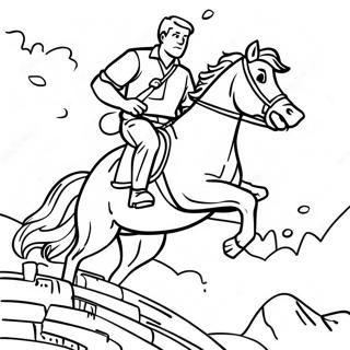 Dinamiese Aksietoneel Van Die Koning Van Die Heuwel Inkleurblad 133830 66040