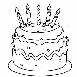 Kleurvolle Verjaardagkoek Inkleurblad 13412-2926